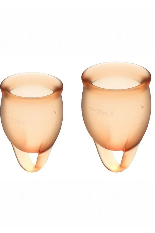 набор менструальных чаш satisfyer feel confident menstrual cup (orange) в Мурманске