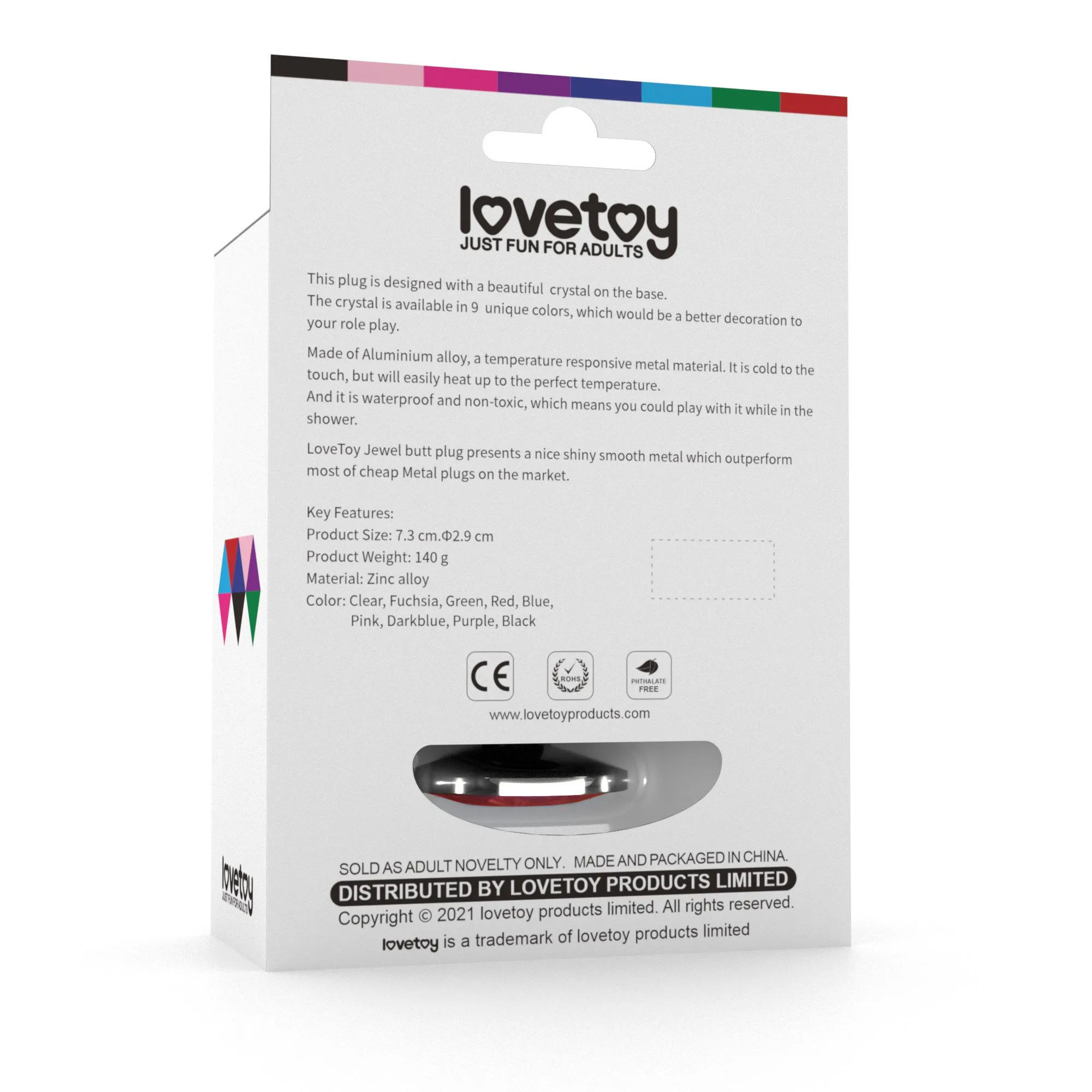 анальная пробка lovetoy малая, с красным камнем в Мурманске