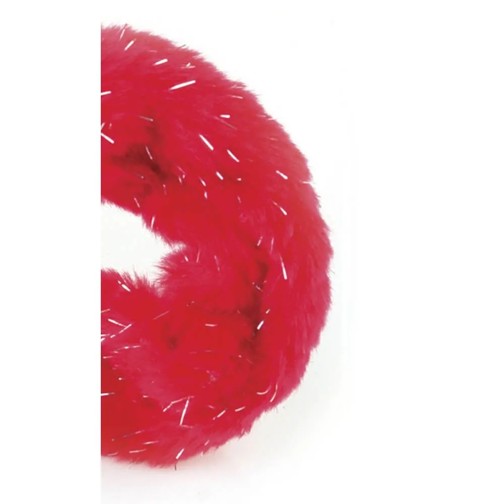 наручники декоративные с мехом pipedream fancy furry cuffs, красные в Мурманске