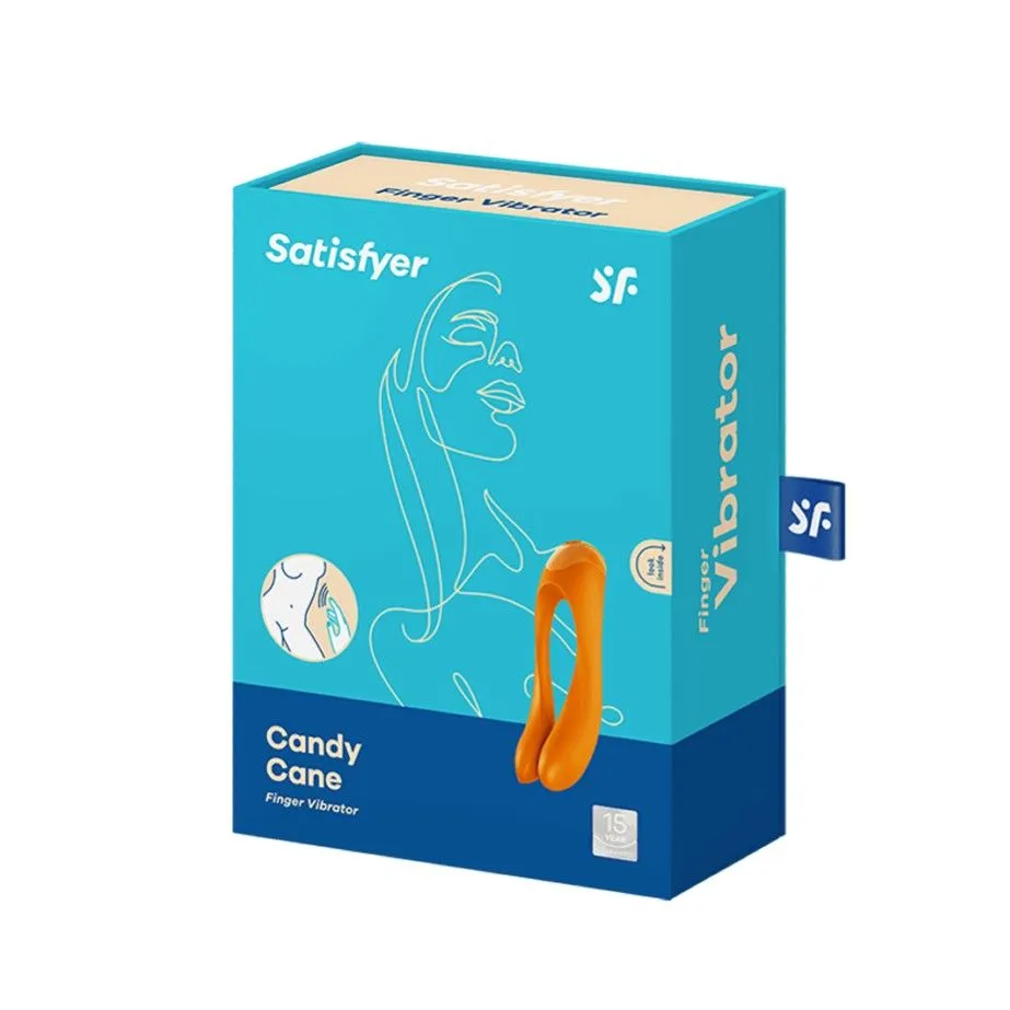 мини-вибратор на палец satisfyer candy cane, оранжевый в Мурманске