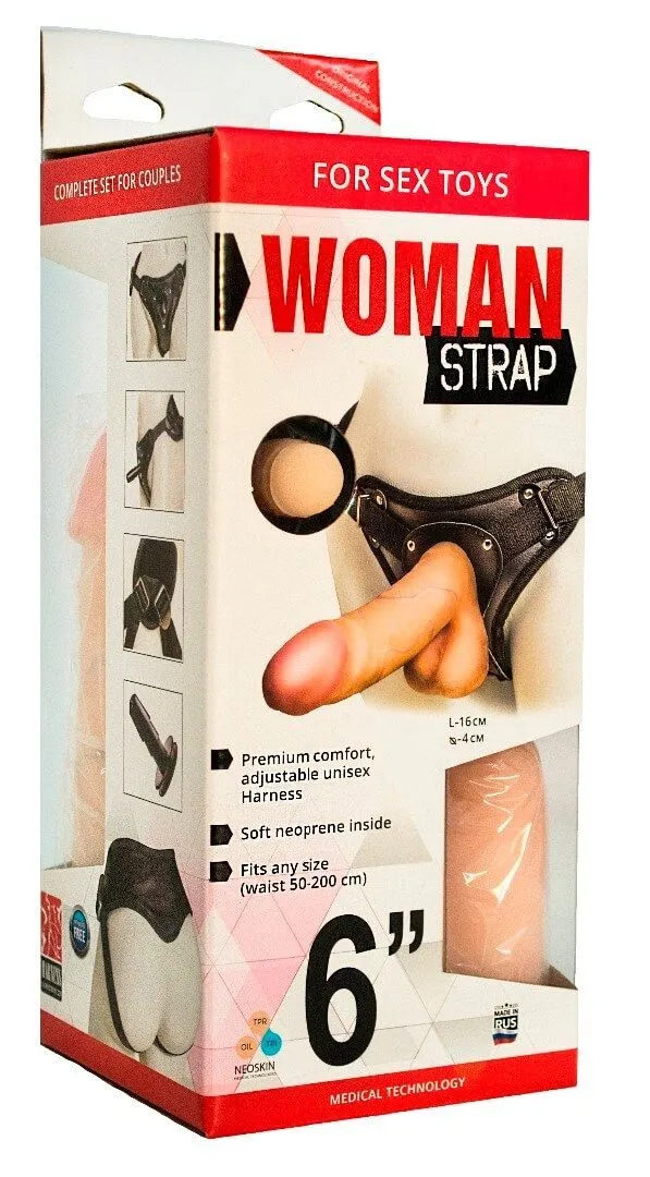 женский пояс lovetoy с насадками 6 inch, черный в Мурманске