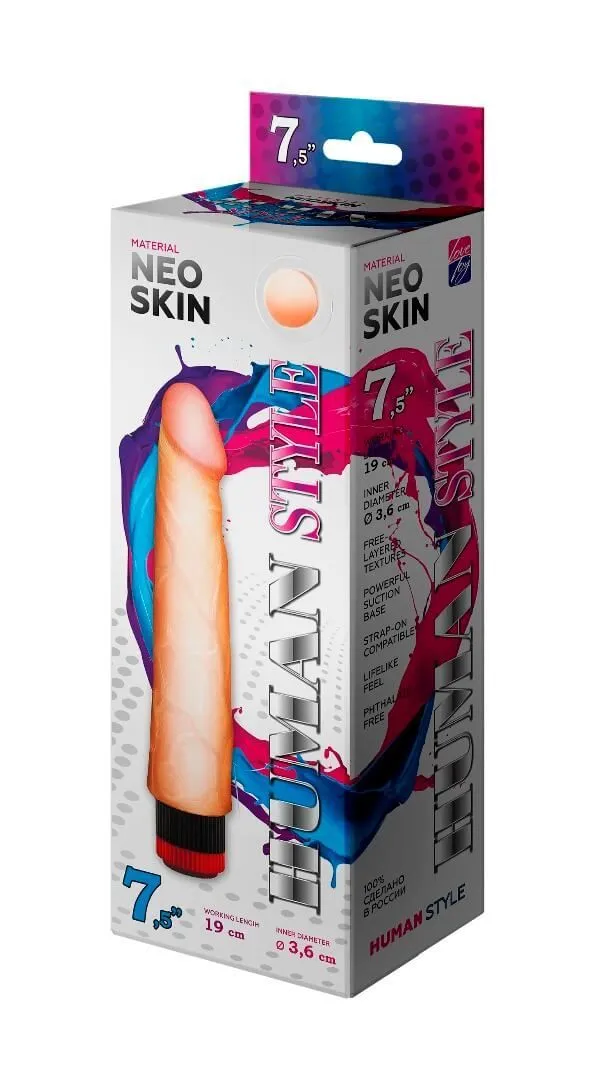 вибратор lovetoy human style 7.5 inch, телесный в Мурманске