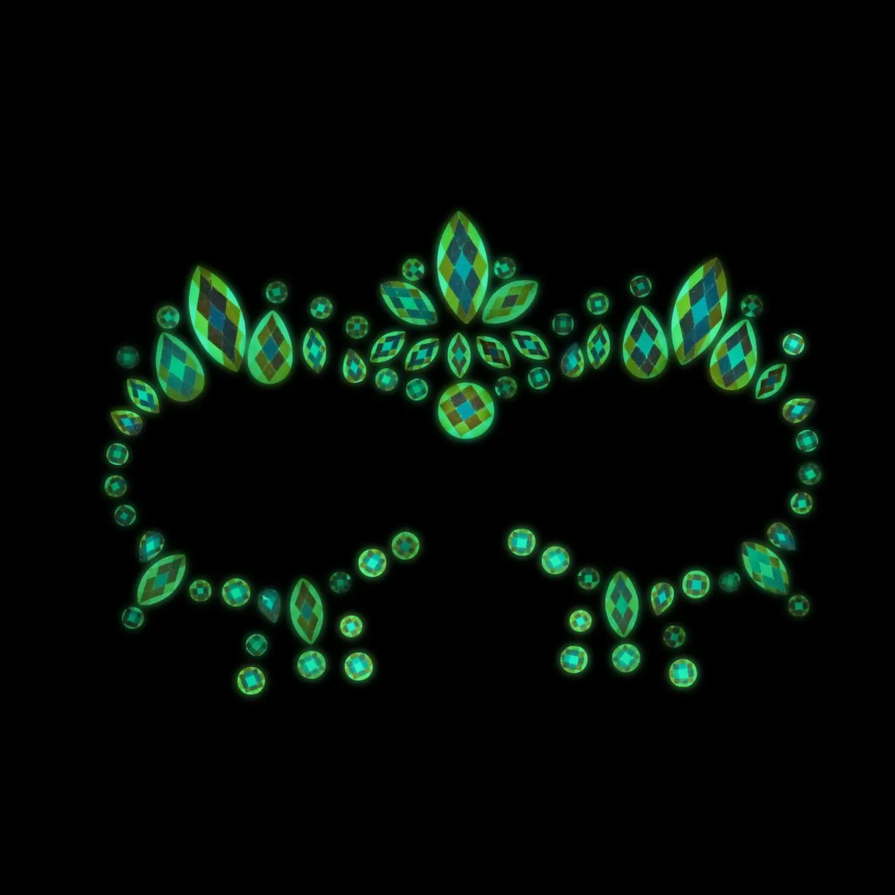 декоративное украшение (камни) на клеевой основе body jewelry stickers - face - glow in the dark - o в Мурманске