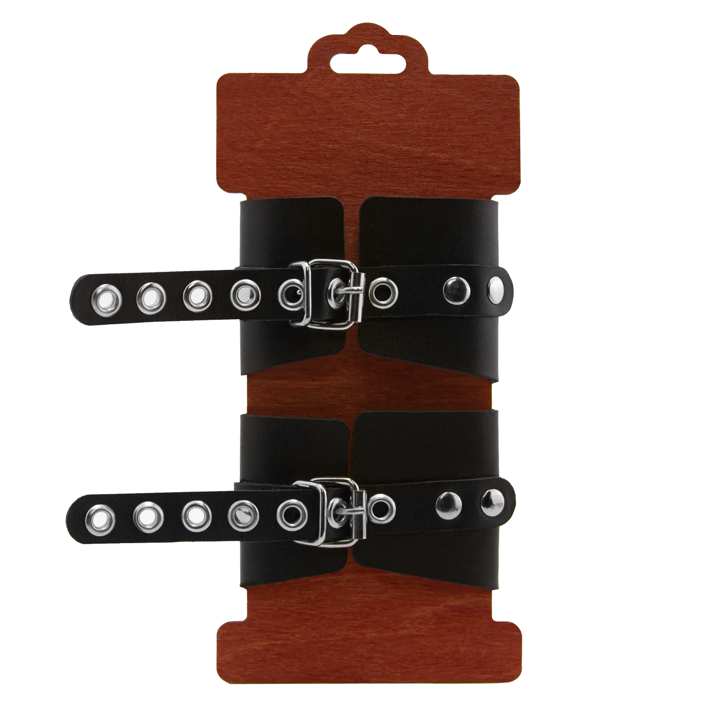 наручники pinkrabbit из черной кожи с красным декором в Мурманске