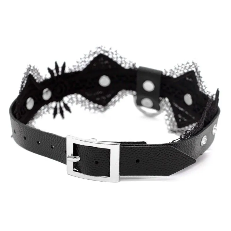 чокер с кружевом pinkrabbit чёрный в Мурманске