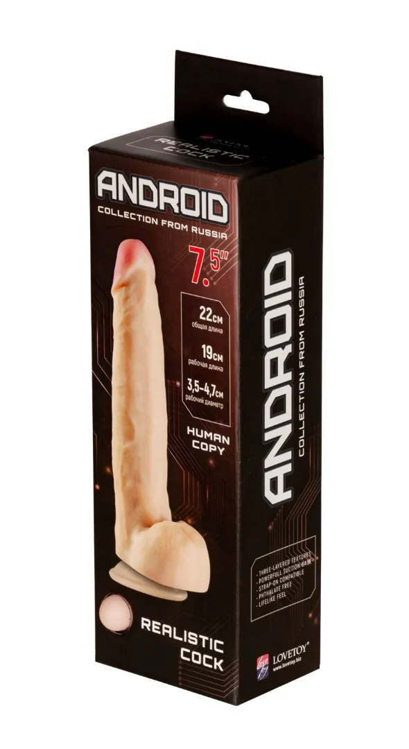 фаллоимитатор на присоске android collection-v 8.7" 553003ru в Мурманске