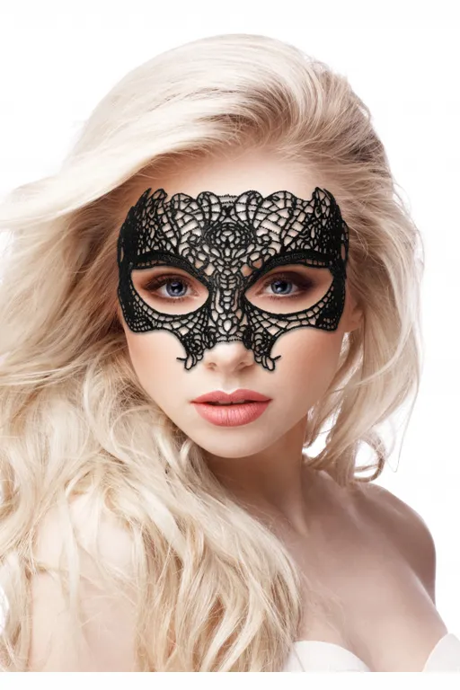 кружевная маска ручной работы на глаза princess black lace mask в Мурманске