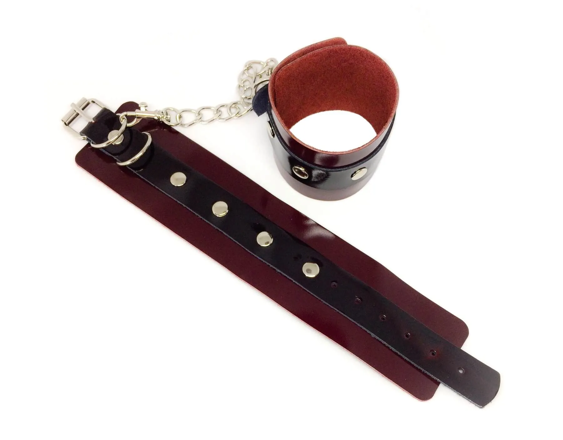 наручники декоративные i sexy кожаные, бордовые в Мурманске