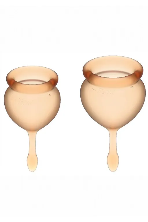 набор менструальных чаш satisfyer feel good menstrual cup (orange) в Мурманске