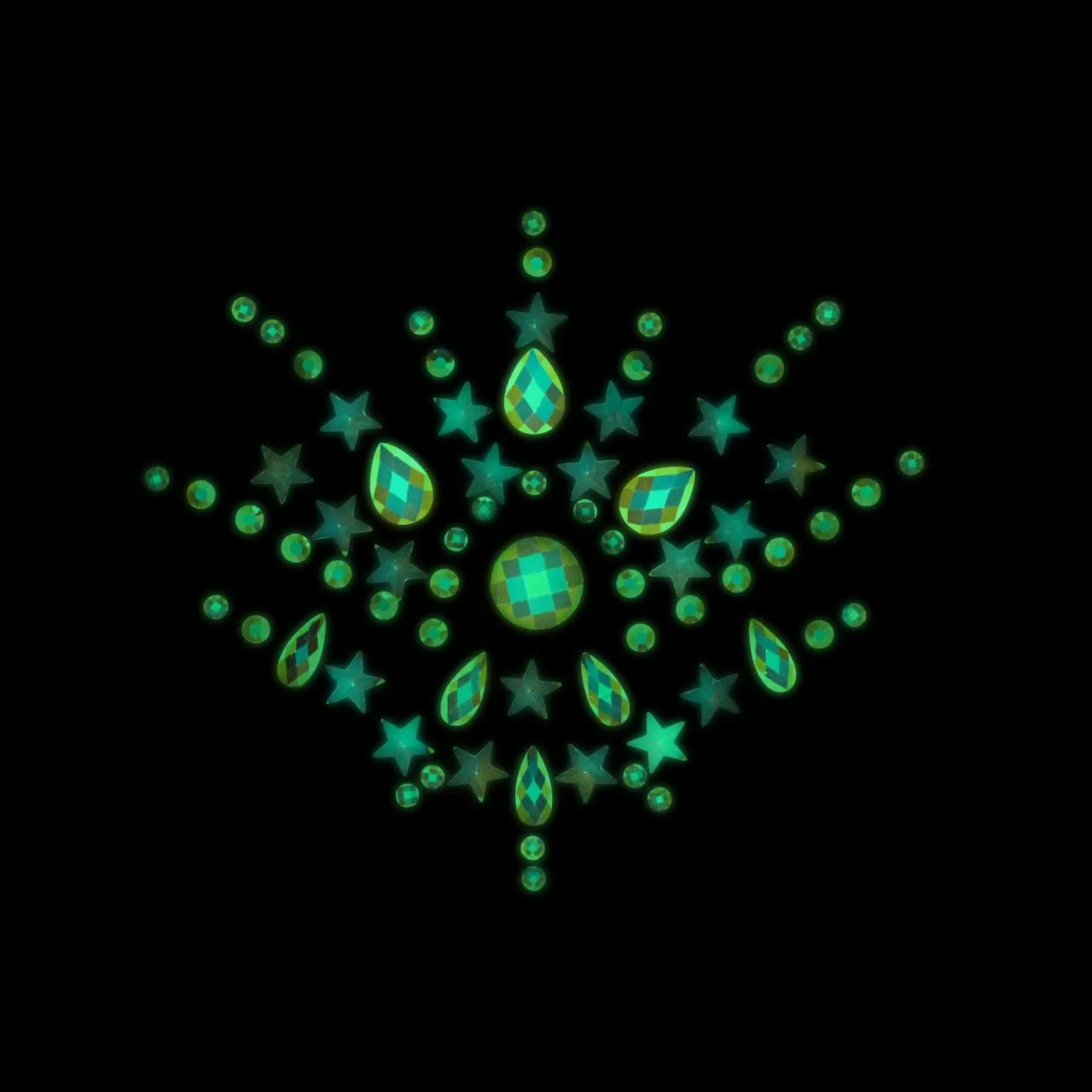 декоративное украшение (камни) на клеевой основе body jewelry stickers - chest - glow in the dark - в Мурманске