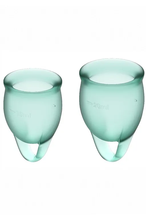 набор менструальных чаш satisfyer feel confident menstrual cup (dark green) в Мурманске