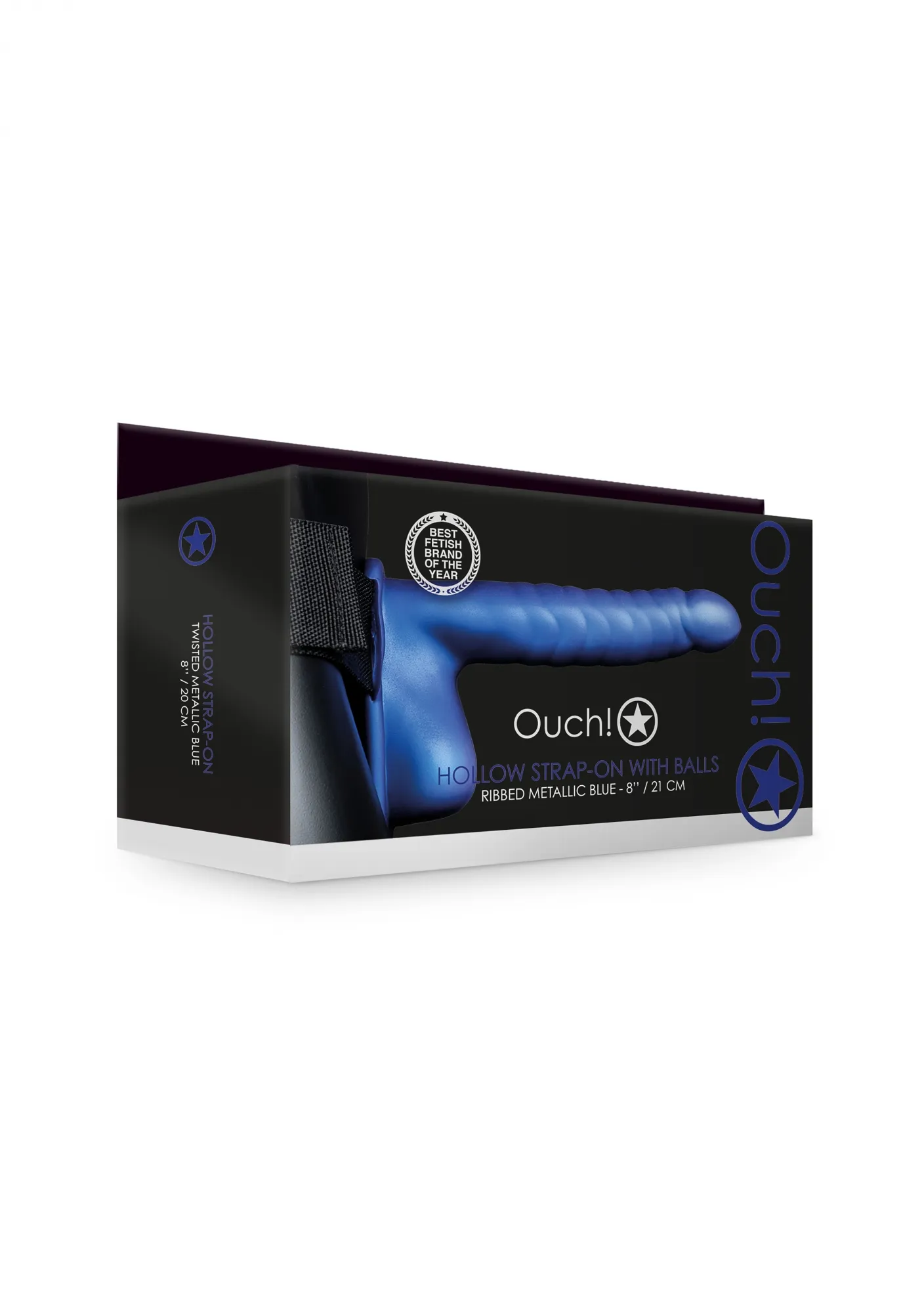 страпон фаллопротез с ребристой фактурой с мошонкой - 8'' / 21 см в Мурманске