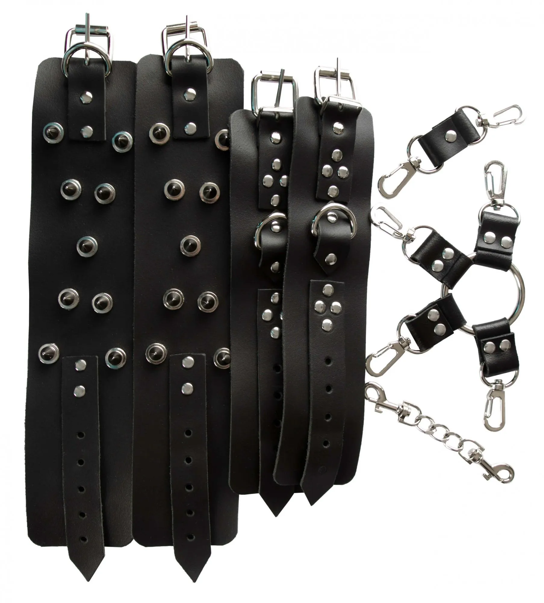 БДСМ набор PinkRabbit наручи, поножи и крестовина, черный