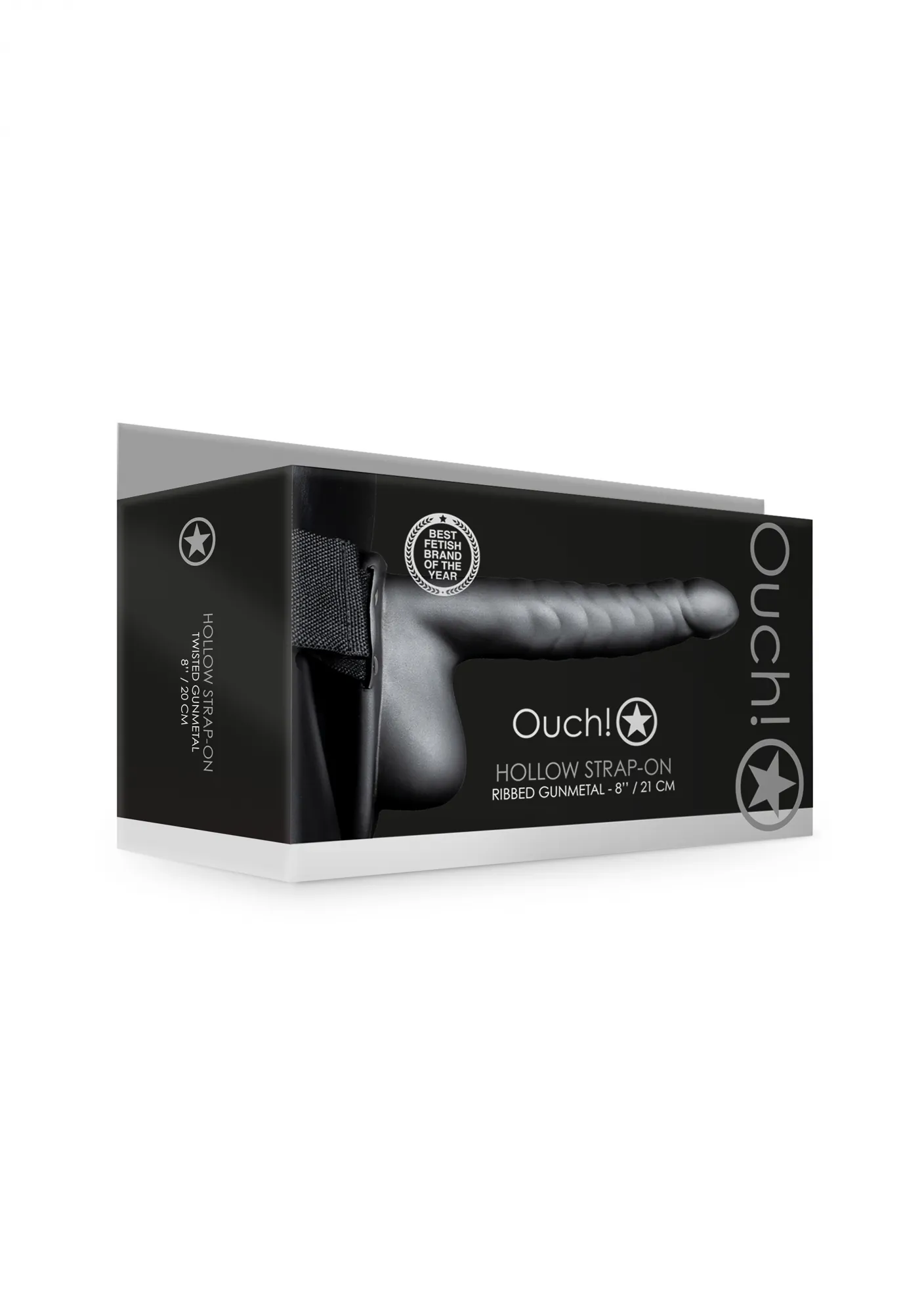 страпон фаллопротез с ребристой фактурой с мошонкой - 8'' / 21 см в Мурманске