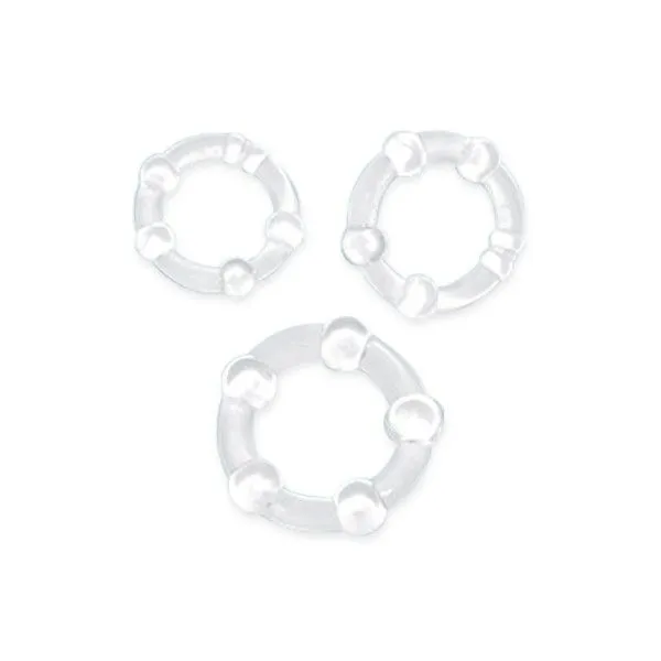 Комплект эрекционных колец Lovetoy Beaded 05, прозрачные