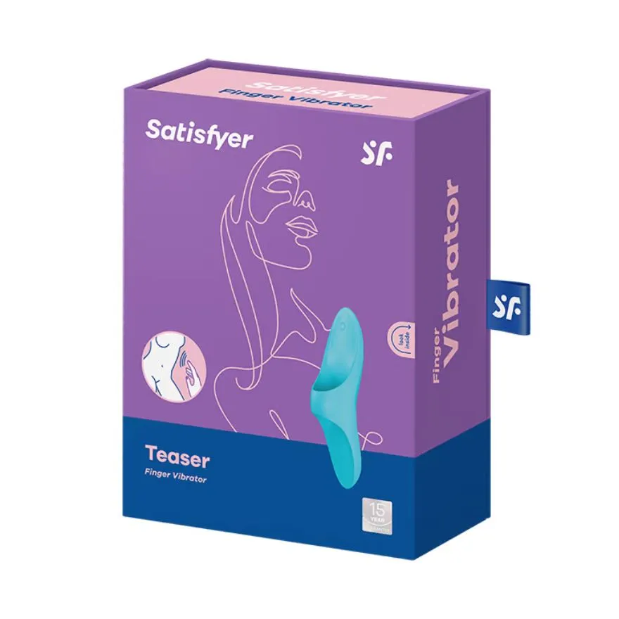 мини-вибратор на палец satisfyer teaser light, голубой в Мурманске