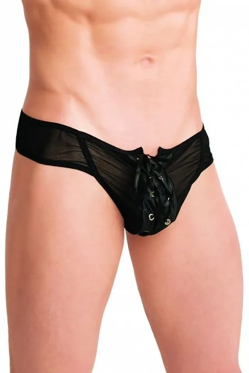 Эротическое трусы мужские flirton со шнуровкой, черные в Мурманске