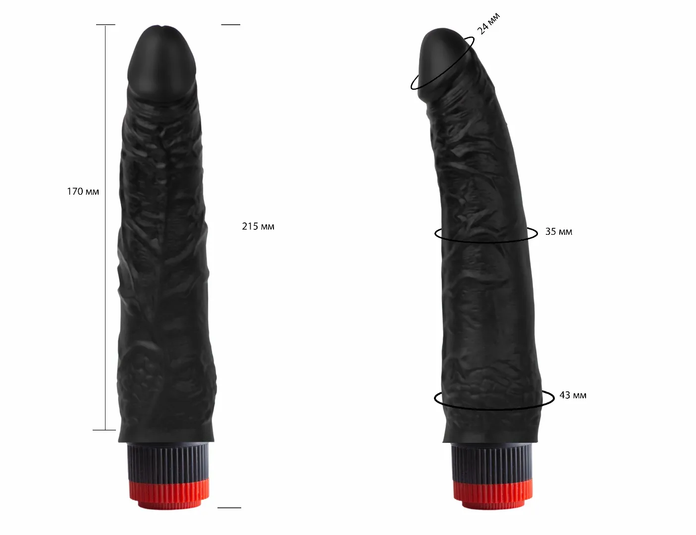 вибратор реалистик черный  410700ru в Мурманске