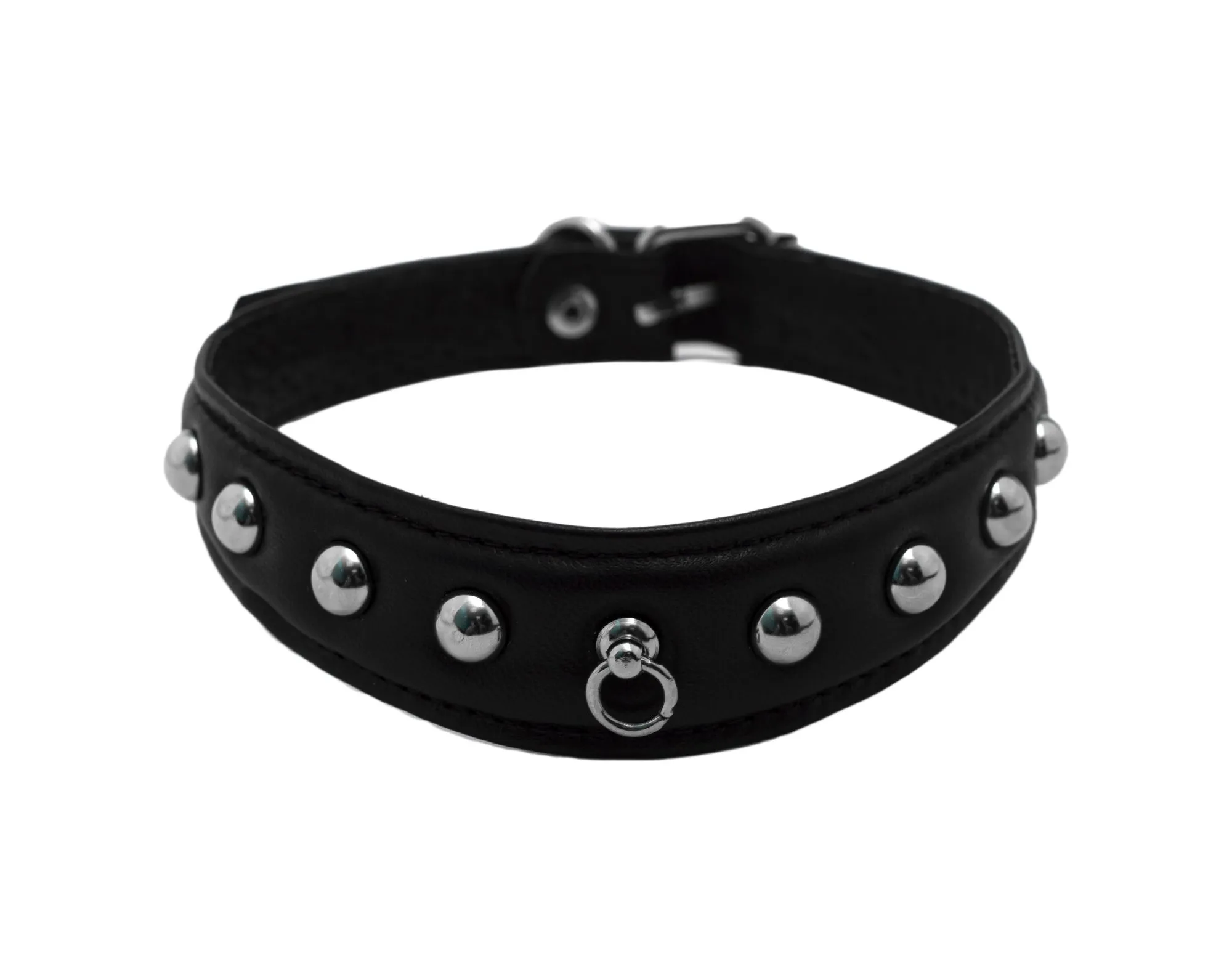 ошейник кожаный подиум с шипами, чёрный в Мурманске