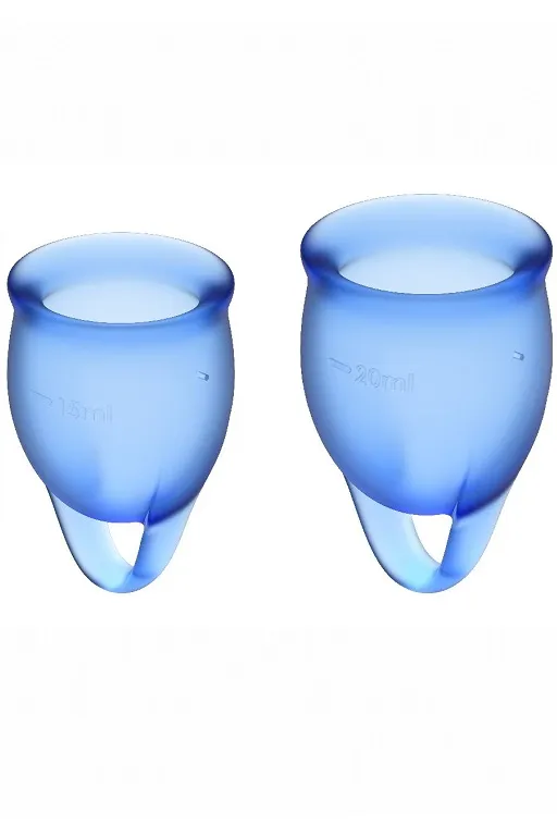 набор менструальных чаш satisfyer feel confident menstrual cup (dark blue) в Мурманске