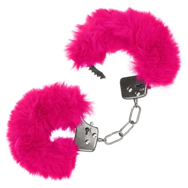 металлические наручники с искусственным мехом ultra fluffy furry cuffs-pink в Мурманске
