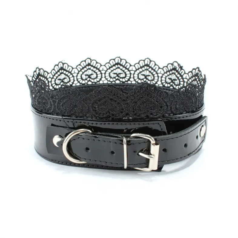 изящный ошейник с кружевом black bdsm light  810007ars в Мурманске