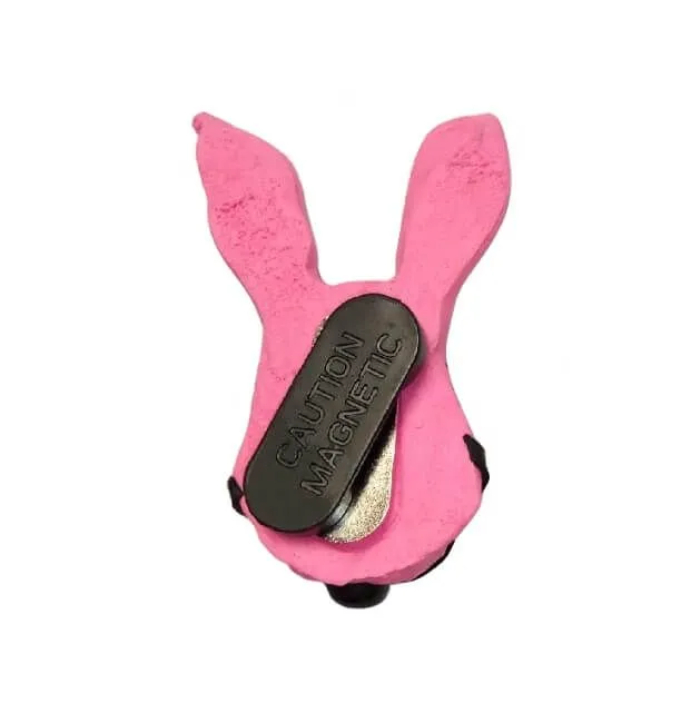 брошь pinkrabbit розовый кролик с черным кляпом, на магните в Мурманске