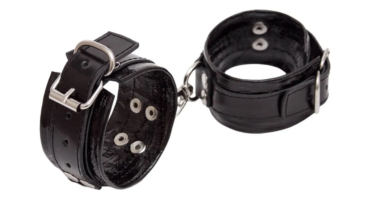 наручники индиго декоративные, кожаные, черные в Мурманске