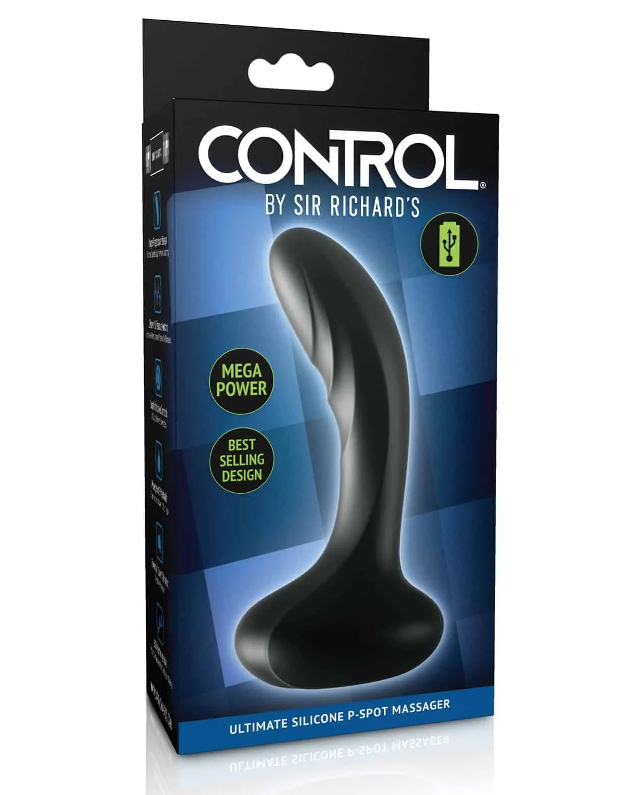 анальный вибростимулятор изогнутый control by sir richards silicone pspot massager, черный в Мурманске