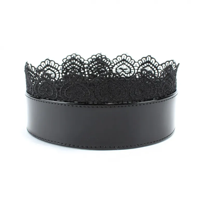 изящный ошейник с кружевом black bdsm light  810007ars в Мурманске