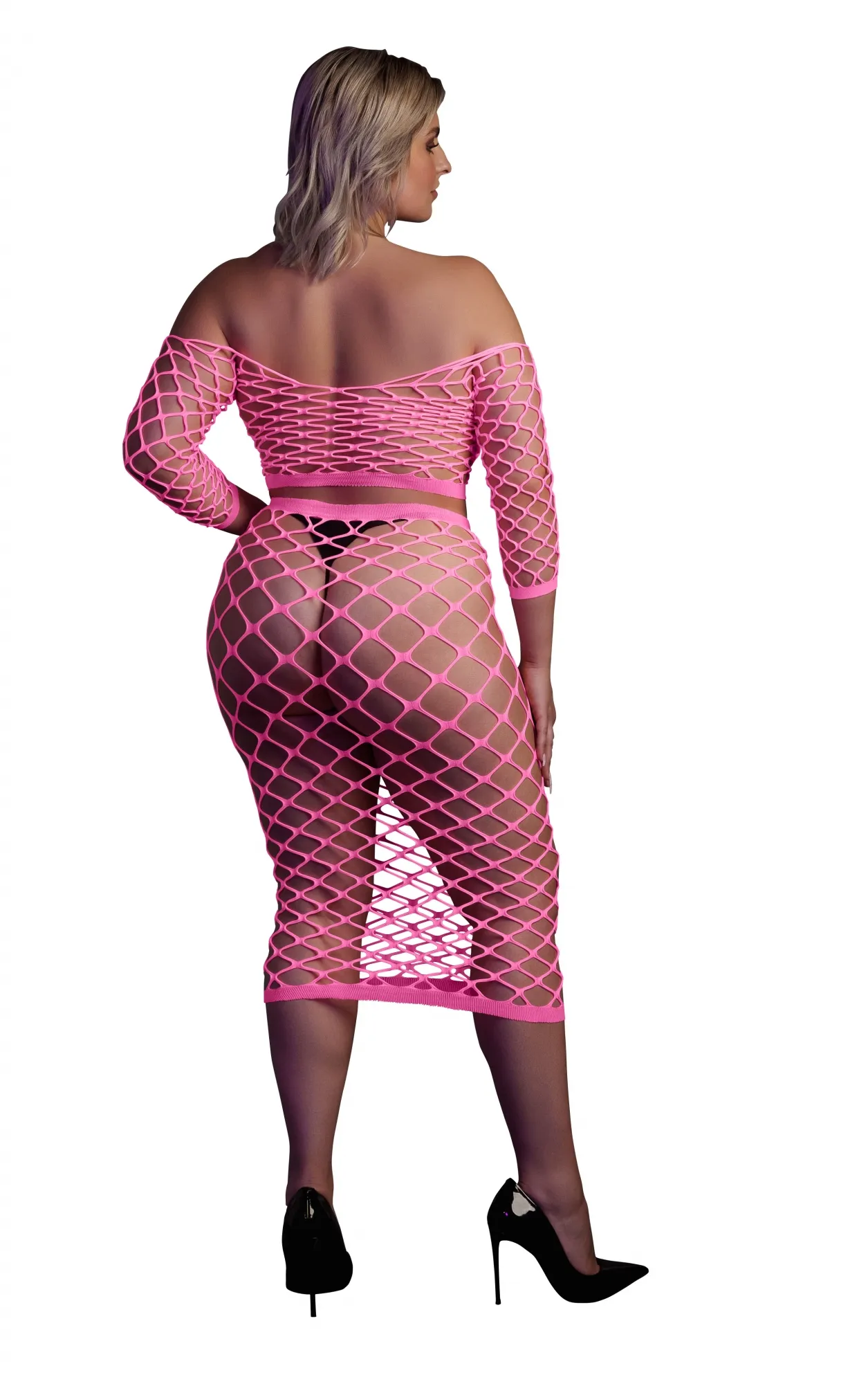 Эротическое топ с нижней юбкой long sleeve crop top and long skirt - pink - xl/xxxxl в Мурманске