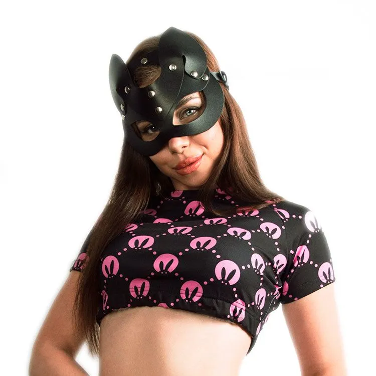 Кроп-топ PinkRabbit, розовый принт