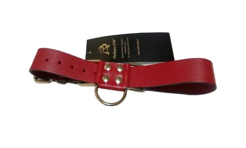наручники декоративные ременные с полукольцом подиум 3 см, красные в Мурманске