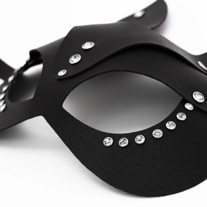 маска кошки со стразами pinkrabbit , чёрная в Мурманске