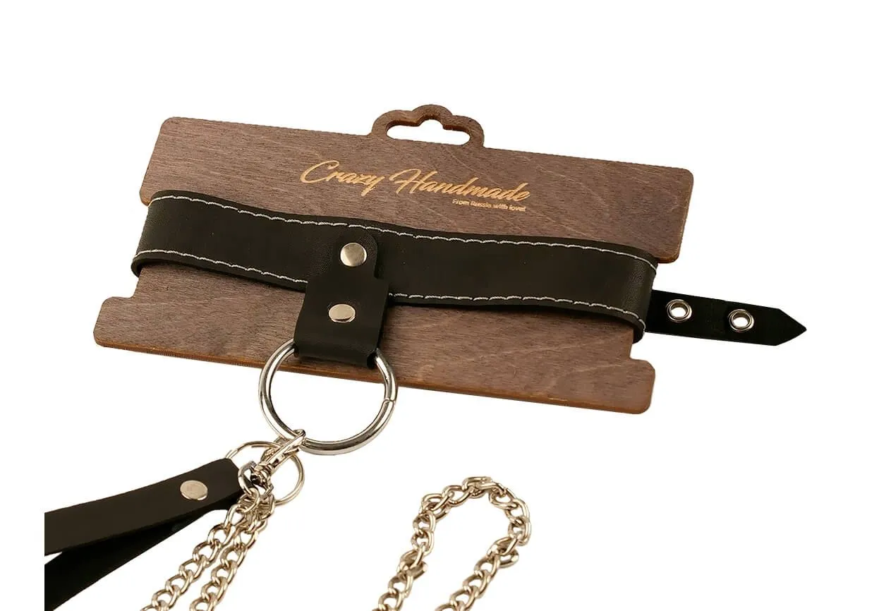 Ошейник узкий PinkRabbit однослойный, чёрный