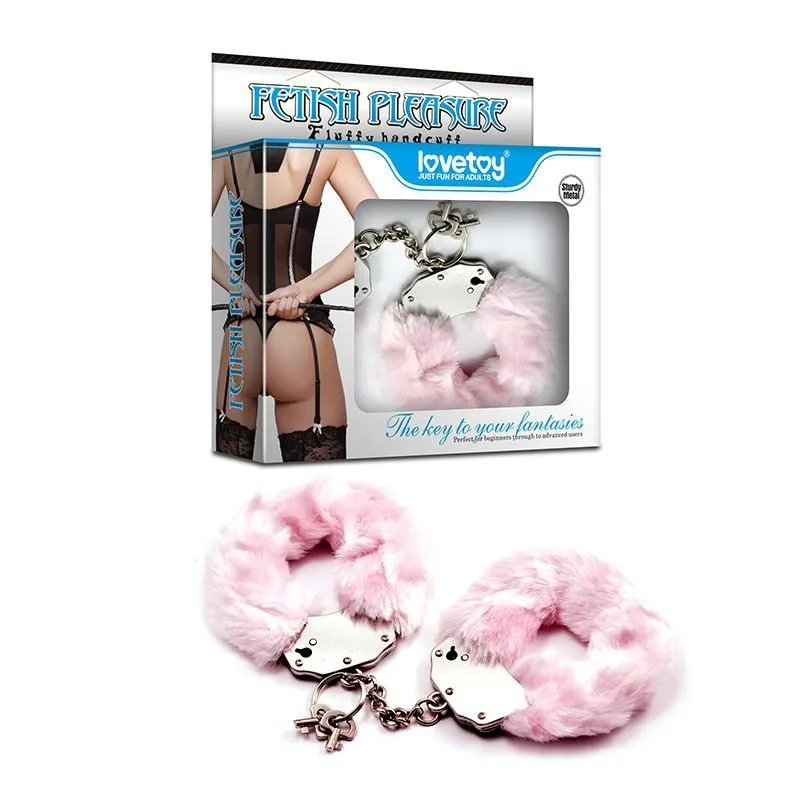 наручники декоративные lovetoy fetish pleasure fluffy handcuffs, розовые в Мурманске