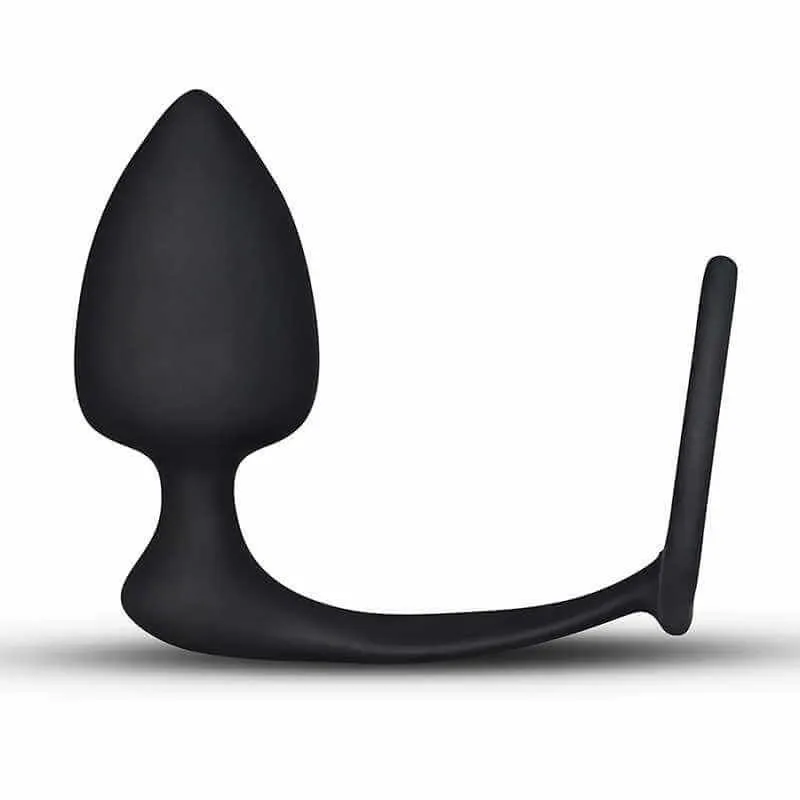 анальная пробка lovetoy combo threat cockring plug, черная в Мурманске