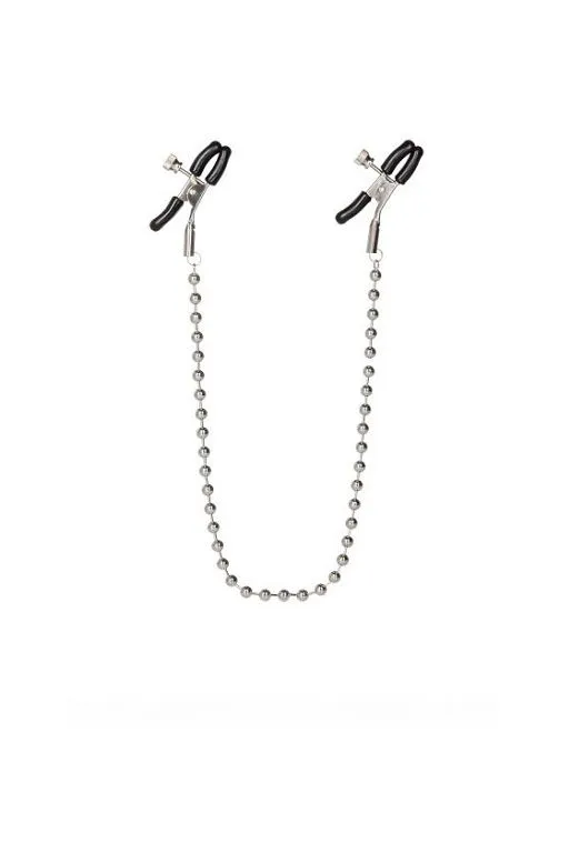 Зажимы-прищепки для сосков с цепочкой Silver Beaded Nipple Clamps