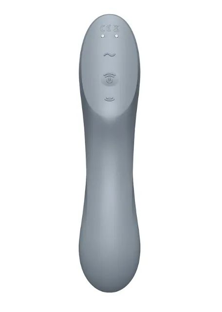 двухсторонний стимулятор с вибрацией и вакуумно-волновым эффектом curvy trinity 3 (bluegrey) (eu+wor в Мурманске