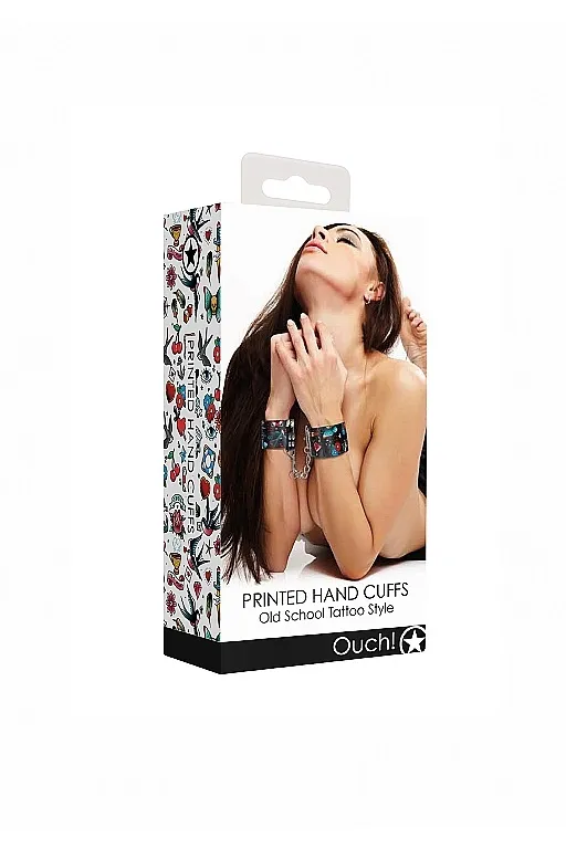 наручники на цепочке printed hand cuffs old school tattoo style в Мурманске