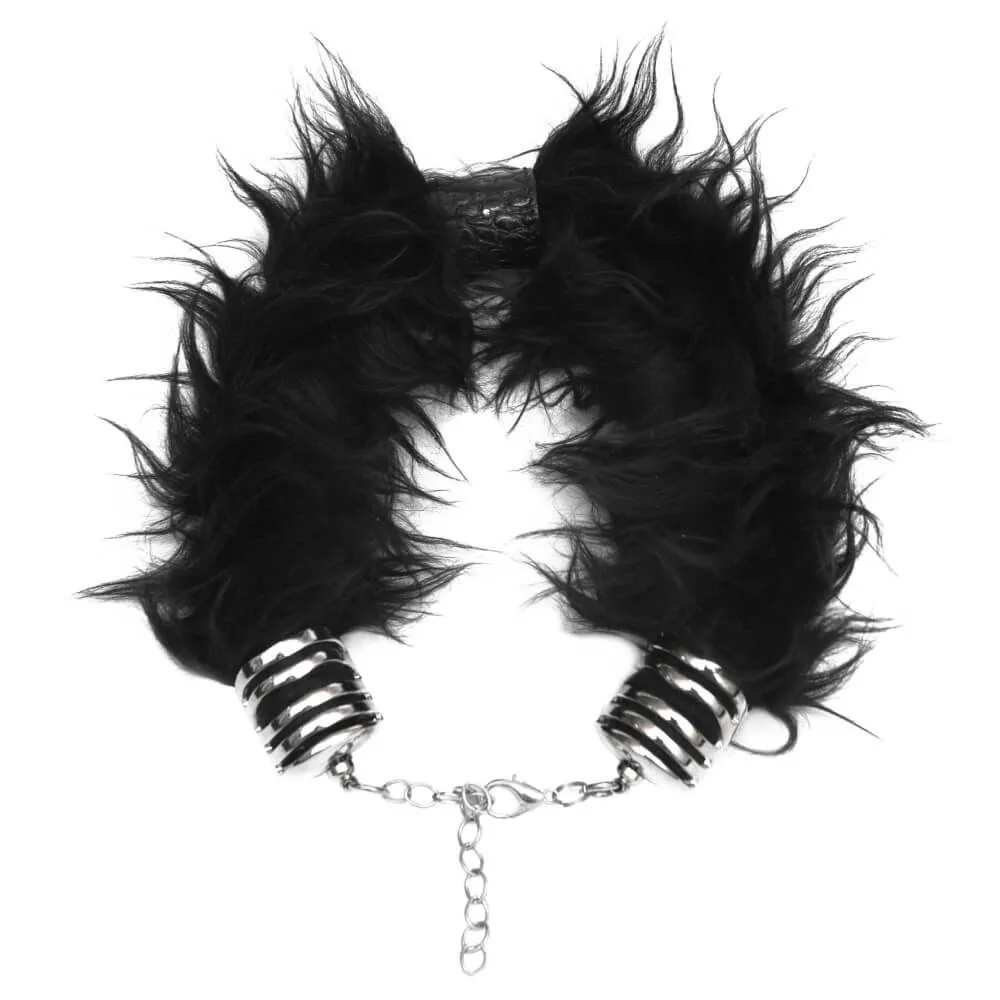 ошейник округлый, меховой, чёрный в Мурманске