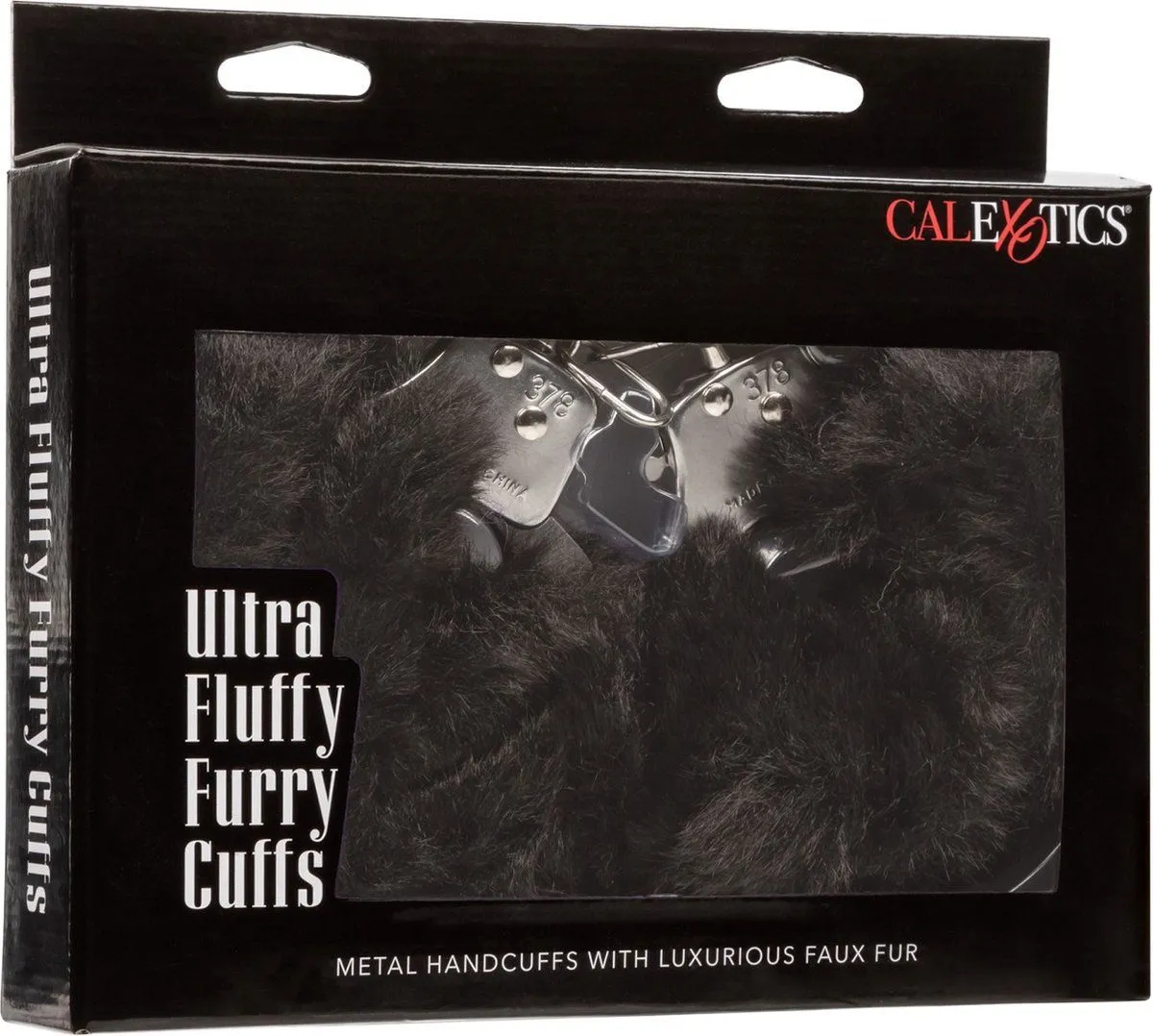 металлические наручники с искусственным мехом ultra fluffy furry cuffs, черные в Мурманске