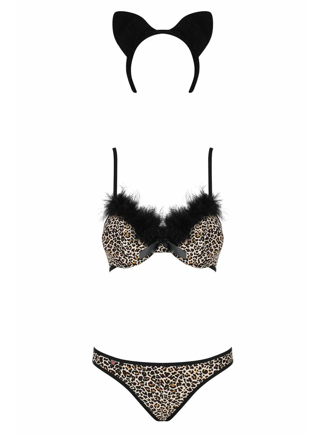 Эротическое комплект нижнего белья obsessive cheetia с хвостиком и ушками в Мурманске