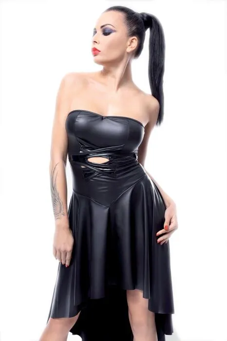 Эротическое платье с асимметричной юбкой и шнуровкой на спине demoniq demeter, черное в Мурманске