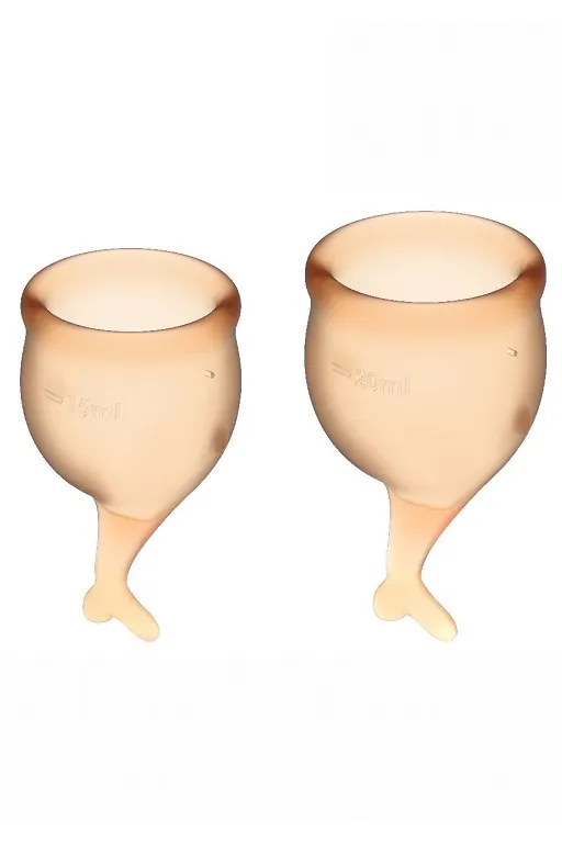 набор менструальных чаш satisfyer feel secure menstrual cup (orange) в Мурманске
