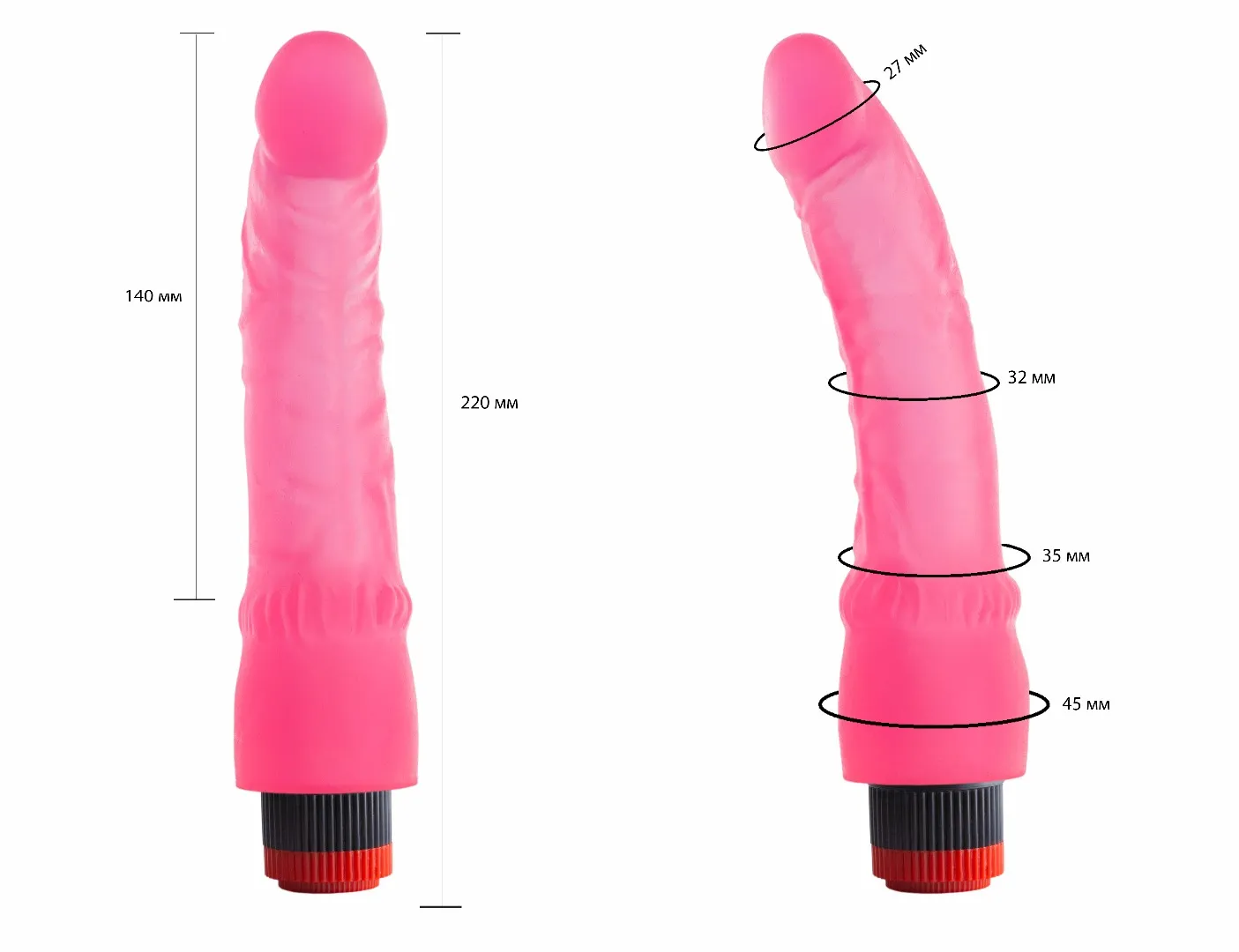 вибратор гелевый розовый 220300ru в Мурманске