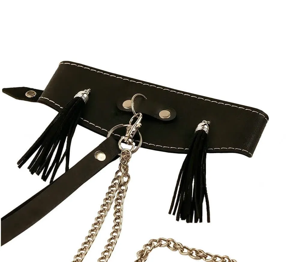 ошейник высокий pinkrabbit с кисточками, чёрный в Мурманске