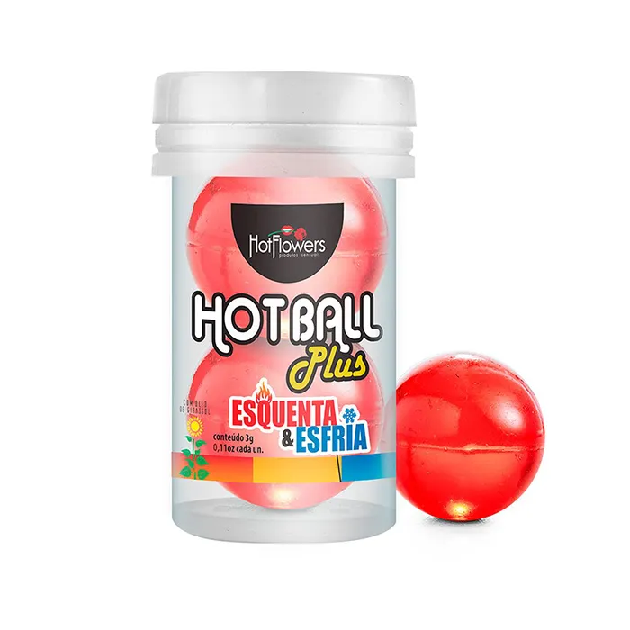 Лубрикант HOT BALL PLUS на масляной основе в виде двух шариков с охлаждающе-разогревающим эффект