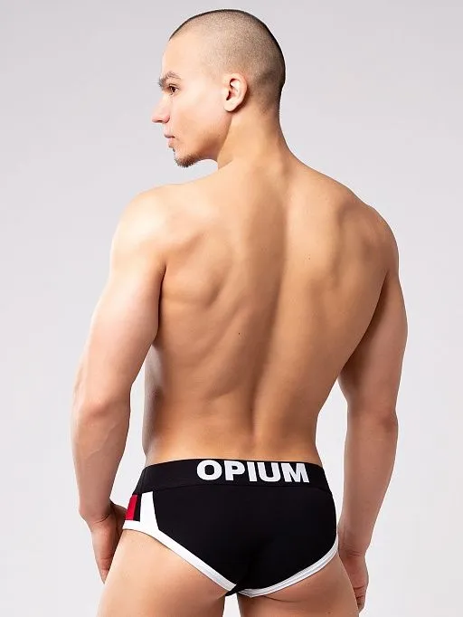 Эротическое трусы мужские слипы opium r137, черные в Мурманске