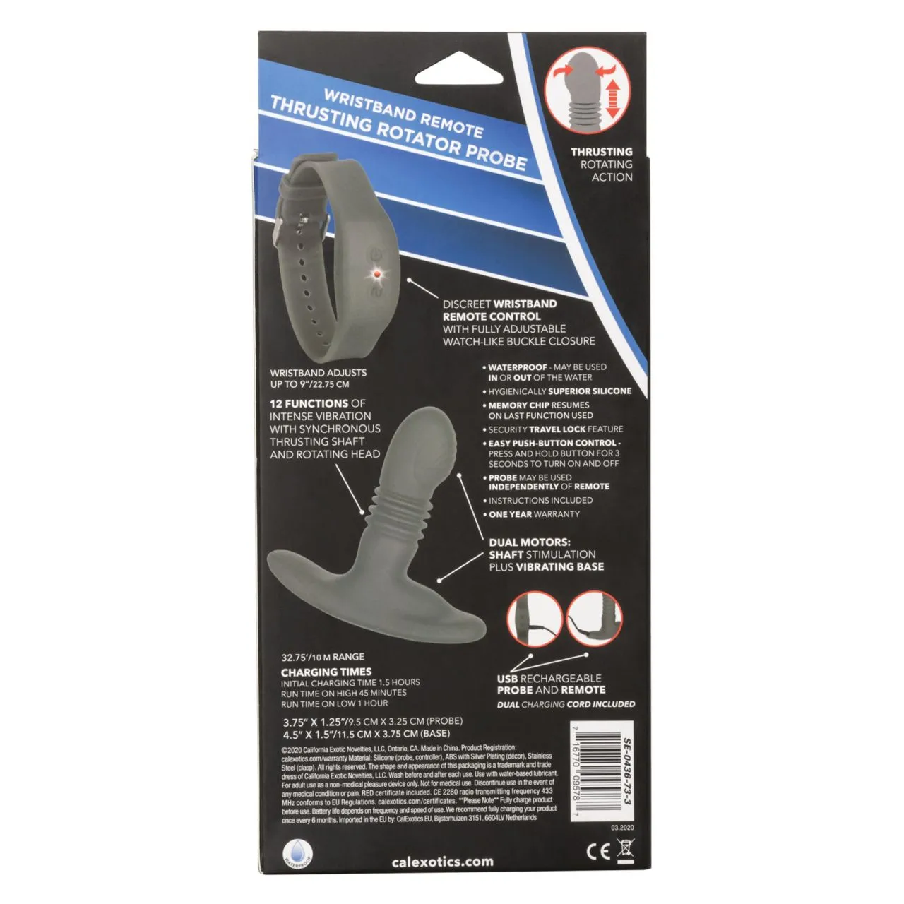 перезарежаемый анальный стимулятор thrusting rotator probe с функцией «поступательное движение» в Мурманске